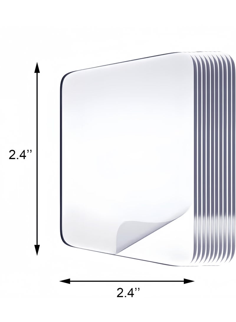 Angola Panda 100 Pcs Double Sided Adhesive Pads, Two Sided Precut Squares Tape, Nano Gel Clear,Sticky Tack Double Sided Tape for Walls Hanging,Mounting Waterproof 2.4inch Double Sided Sticker Super Strong Heavy Duty Washable Sticky Patch Walls Hanging Nano Gel for DIY Craft Home Office - Image 2