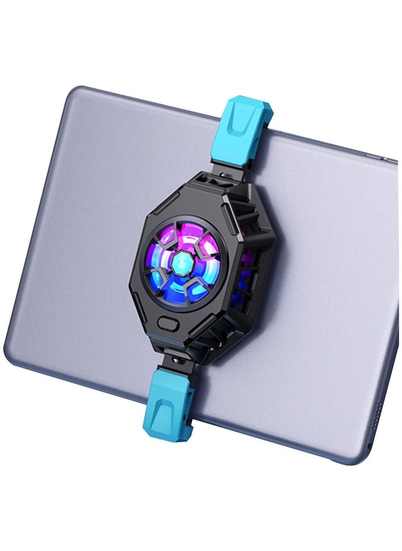 2 in 1 Tablet Mobile Phone Cooler Semiconductor Fast Cooling Fan Ipad Extended Back Clip Radiator RGB Light For Min - Image 1