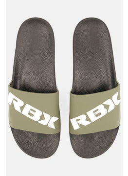 RBX Men Brand Logo Slip On Slides, Olive  - Image 3