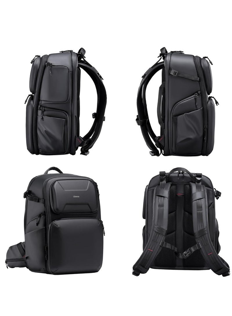Ulanzi Ulanzi BP10 Hardshell Camera Backpack 25 to 35L | Holds 2 Cameras + 6 lenses | 47x22x33cm 2.6 Kg | Dual Side Quick Access | Comfortable Back Panel | Anti-Theft | Waterproof | 25L Expandable to 35L - Image 4