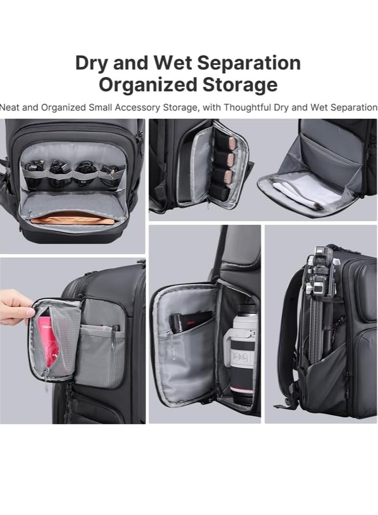 Ulanzi Ulanzi BP10 Hardshell Camera Backpack 25 to 35L | Holds 2 Cameras + 6 lenses | 47x22x33cm 2.6 Kg | Dual Side Quick Access | Comfortable Back Panel | Anti-Theft | Waterproof | 25L Expandable to 35L - Image 5