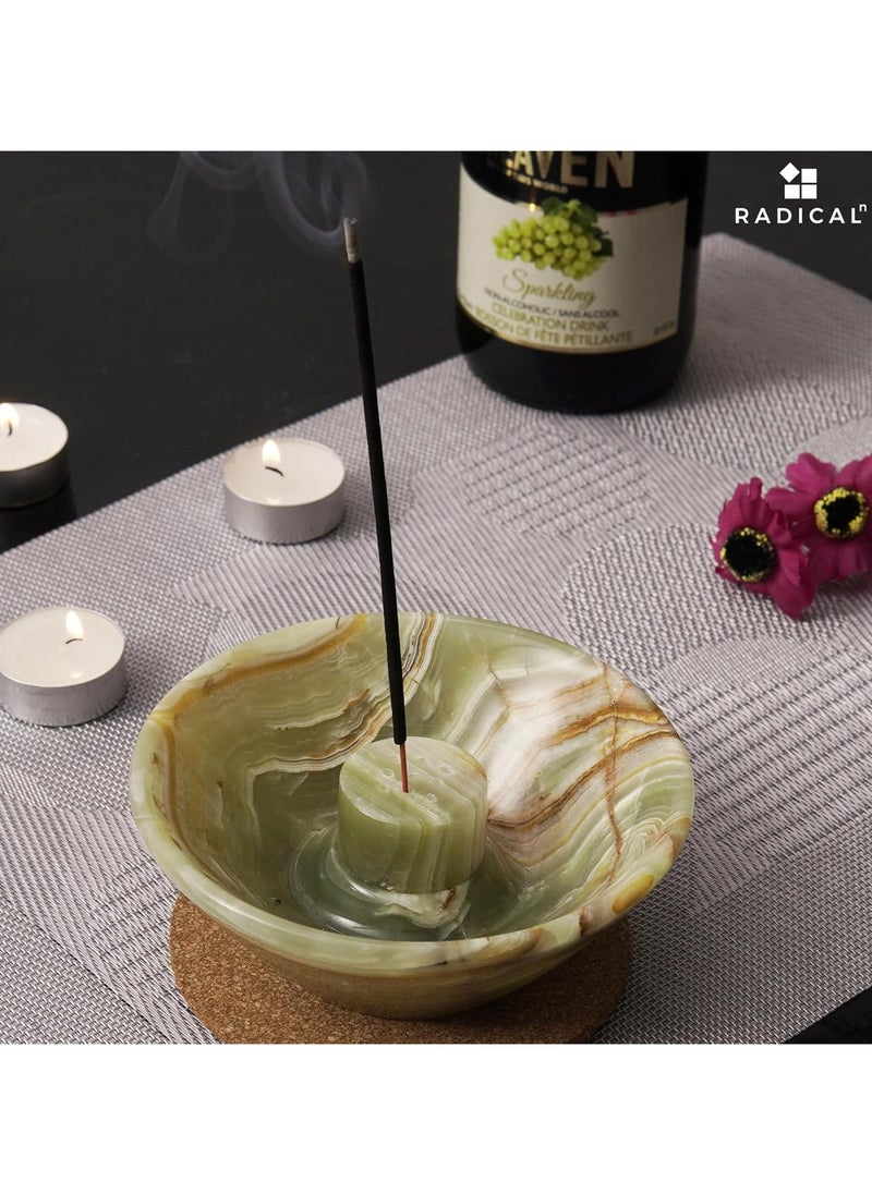 RADICALn Radicaln Incense Holder Green Handmade Marble 5.5" Inch Palo Santo Holder Easily Grab Incense Ashes with Incense Sticks- Incense Burner for Home Décor  - Image 4