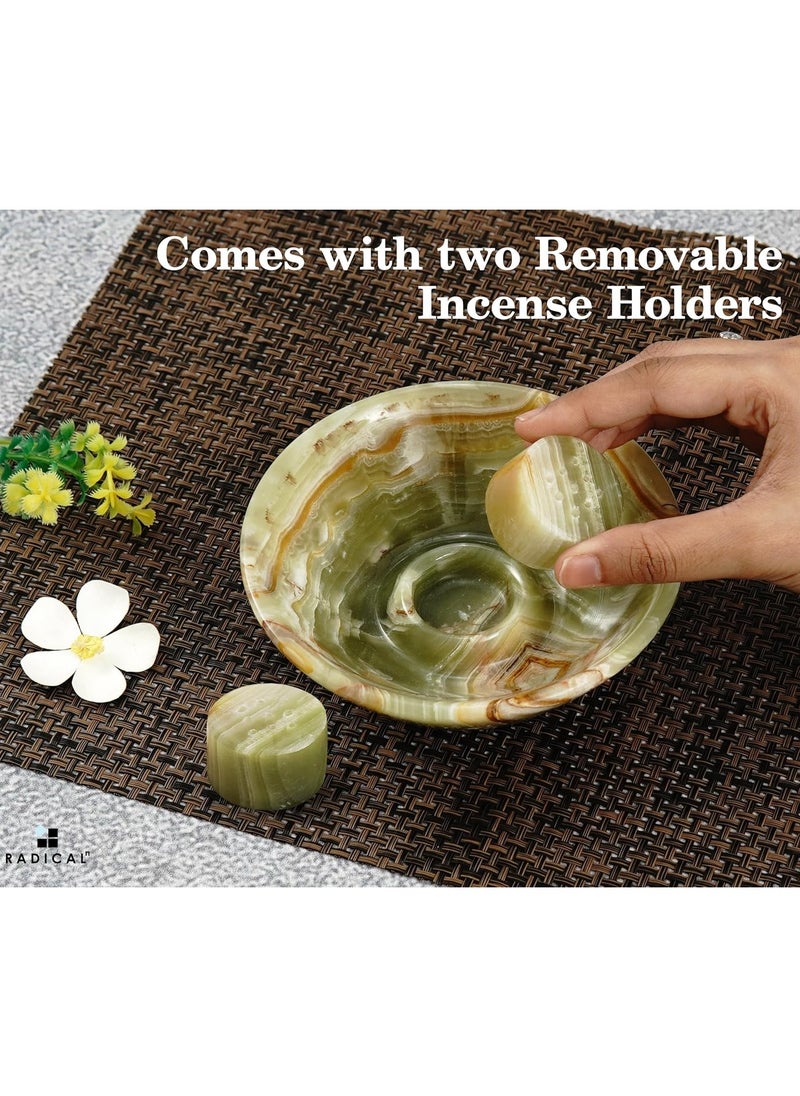 RADICALn Radicaln Incense Holder Green Handmade Marble 5.5" Inch Palo Santo Holder Easily Grab Incense Ashes with Incense Sticks- Incense Burner for Home Décor  - Image 5