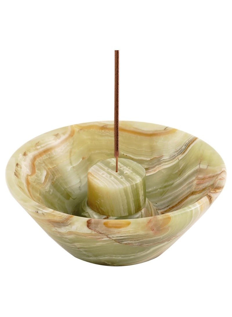 RADICALn Green Marble Incense Holder | 5.5" Handmade Elegant Burner for Incense & Palo Santo Sticks - Image 1