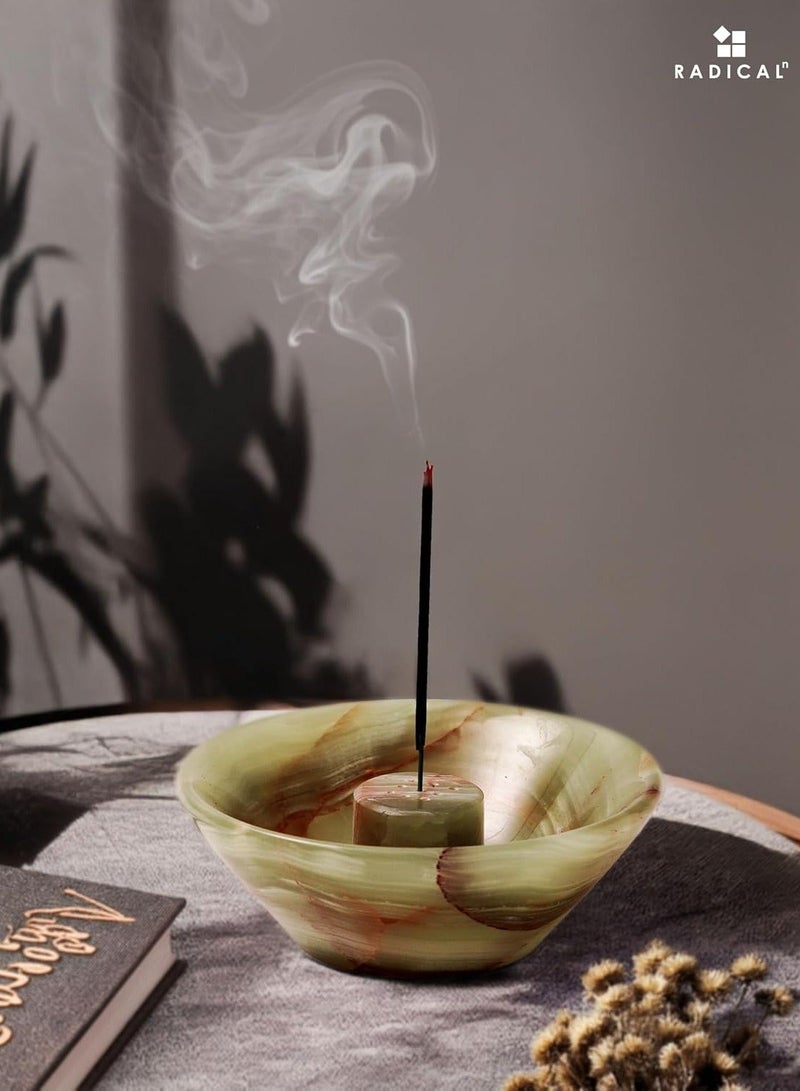 RADICALn Green Marble Incense Holder | 5.5" Handmade Elegant Burner for Incense & Palo Santo Sticks - Image 4