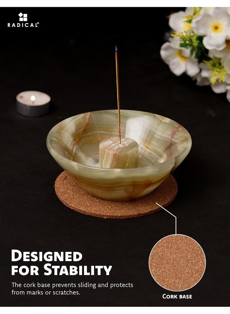 RADICALn Green Marble Incense Holder | 5.5" Handmade Elegant Burner for Incense & Palo Santo Sticks - Image 5