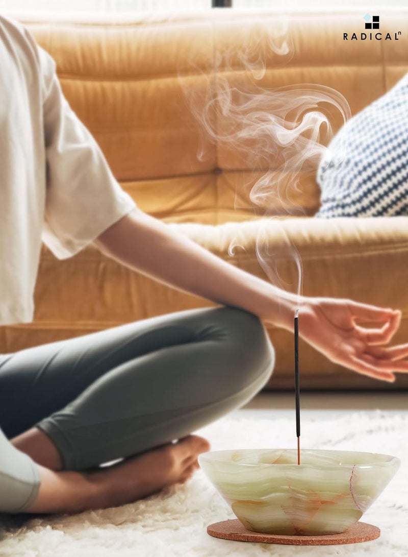 RADICALn Green Marble Incense Holder | 5.5" Handmade Elegant Burner for Incense & Palo Santo Sticks - Image 2