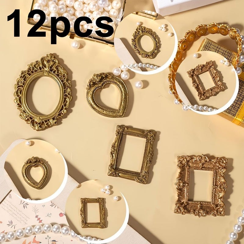 12 Piece Set Resin Mini Photo Frames for Wedding Christmas Decorations - Image 2