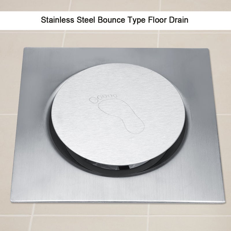 Stainless Steel Pedal Bounce Type Floor Drain for Bathroom Washroom Garage Basement (#3) - Image 2