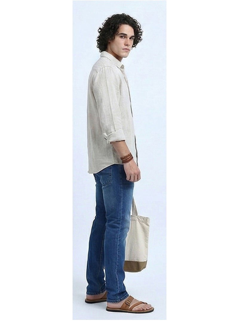 RAVIN Men's Classic Medium Wash Slim-Straight Denim Jeans - Image 3