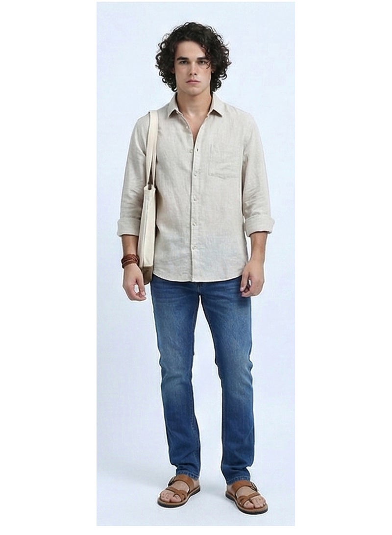 RAVIN Men's Classic Medium Wash Slim-Straight Denim Jeans - Image 5