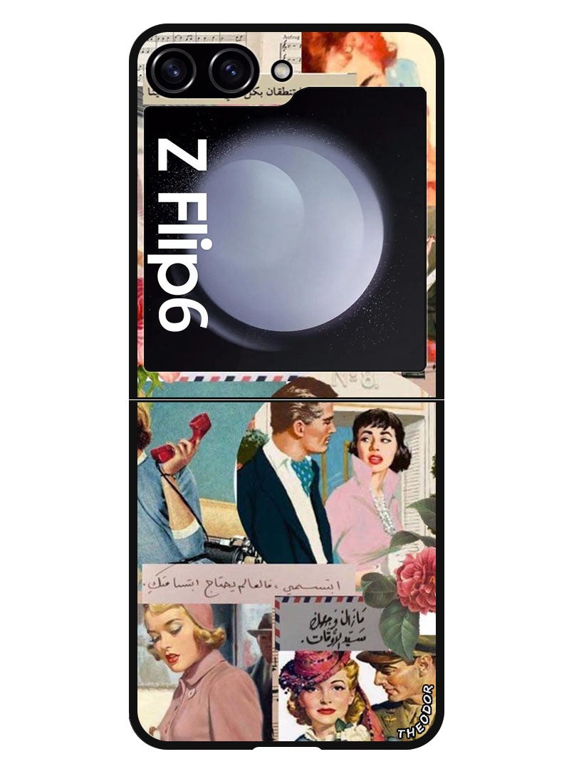 Theodor Protective Case Anti Scratch Shock Proof Bumper Cover For Samsung Galaxy Z Flip 6 Vintage - Image 1