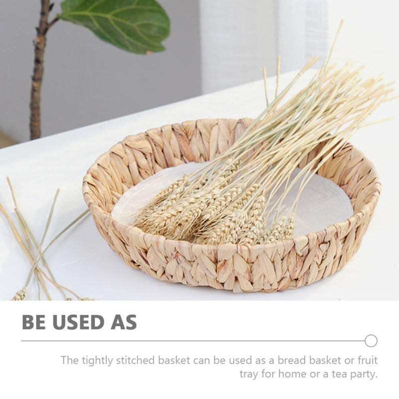 Natural Fiber Woven Round Basket Small Kitchen Fruit Snack Storage Home Organization - Image 4