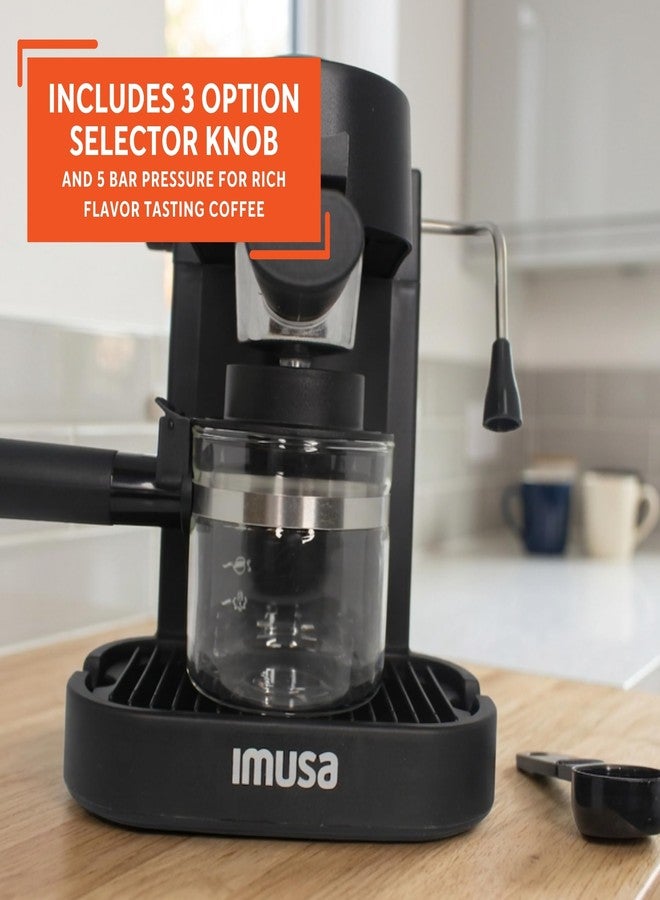 IMUSA Electric Espresso Cappuccino Maker 4 Cup Capacity with Milk Frother Black Coffee Machine for Home Barista Experience - Image 4