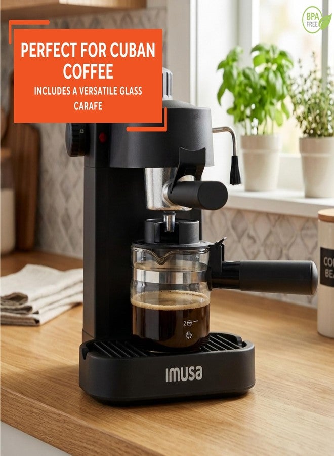 IMUSA Electric Espresso Cappuccino Maker 4 Cup Capacity with Milk Frother Black Coffee Machine for Home Barista Experience - Image 3
