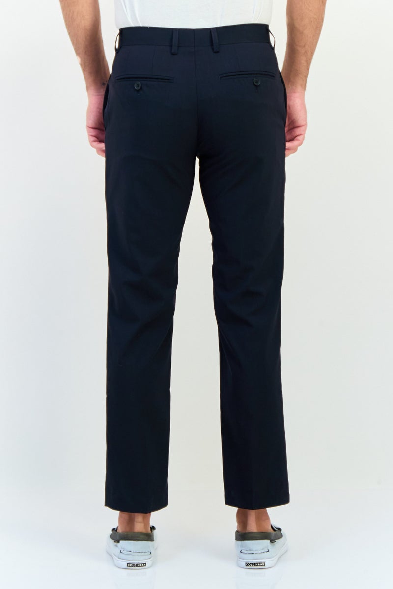 SELECTED Men Regular Fit Plain Chino Pants, Marine Navy - Image 4