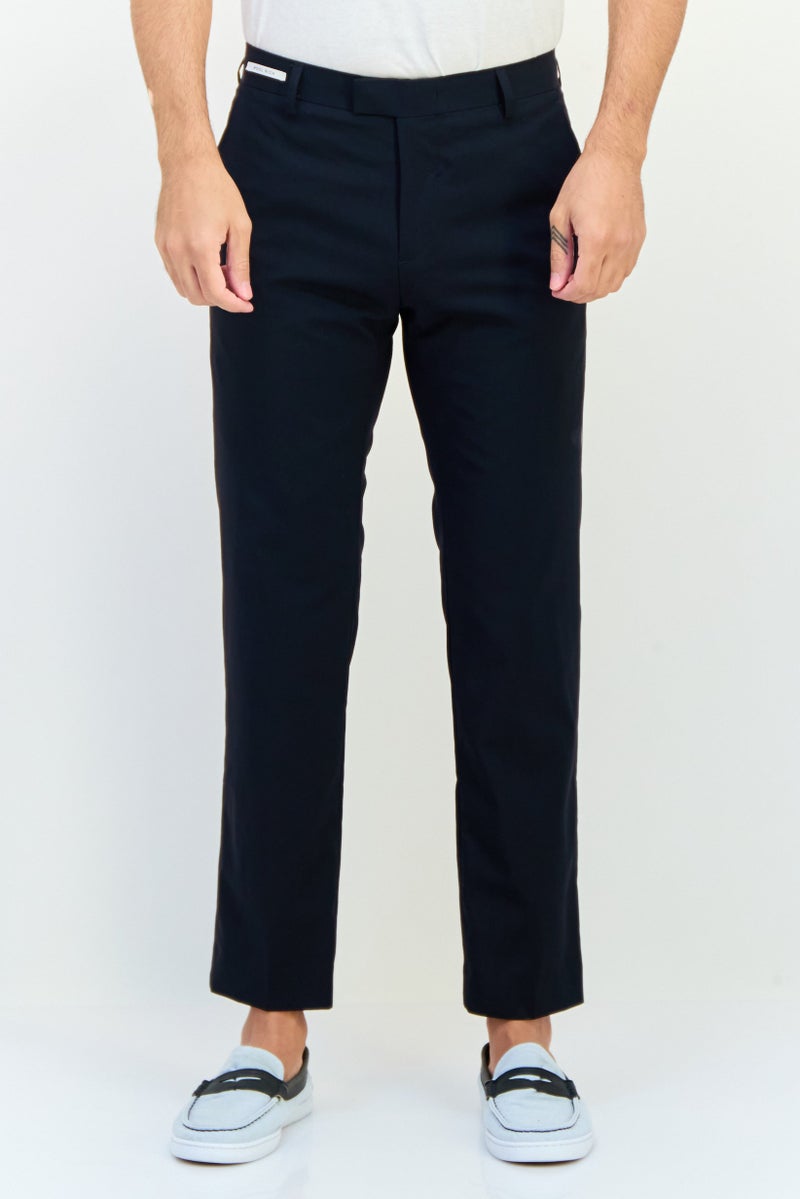 SELECTED Men Regular Fit Plain Chino Pants, Marine Navy - Image 1