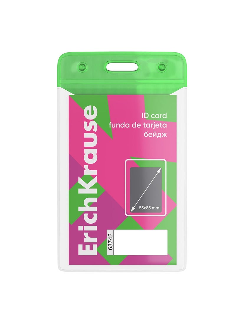 ErichKrause 5-Piece Plastic ID Card Holder Green - Image 2