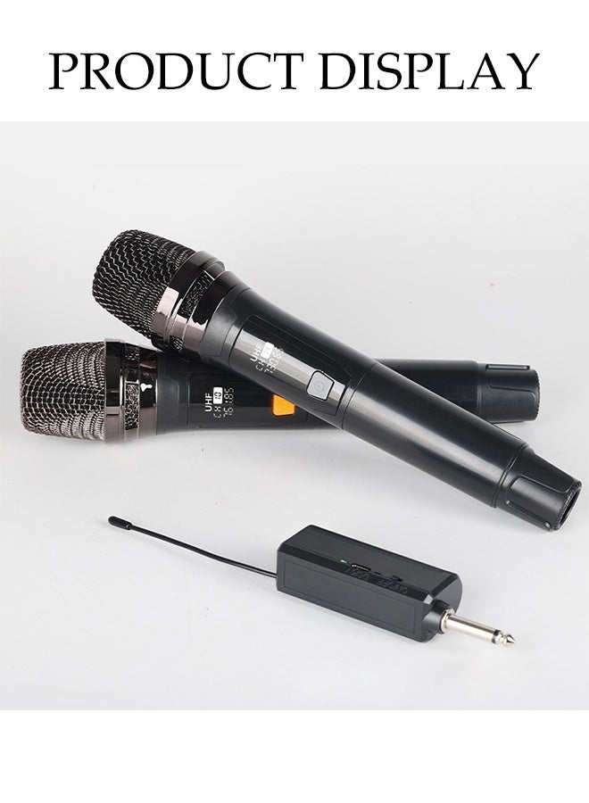 DUNISO Wireless Microphone，Handheld Dynamic Wireless Mic，Plug And Play，Anti Interference,Equipped With Battery,Receiver, Conversion Head, Charging Cable,Windproof Sponge， And Anti Slip Ring，Suitable For Singing, Karaoke, Church, Speech, Wedding, Party  - Image 5