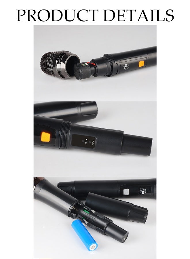 DUNISO Wireless Microphone，Handheld Dynamic Wireless Mic，Plug And Play，Anti Interference,Equipped With Battery,Receiver, Conversion Head, Charging Cable,Windproof Sponge， And Anti Slip Ring，Suitable For Singing, Karaoke, Church, Speech, Wedding, Party  - Image 3