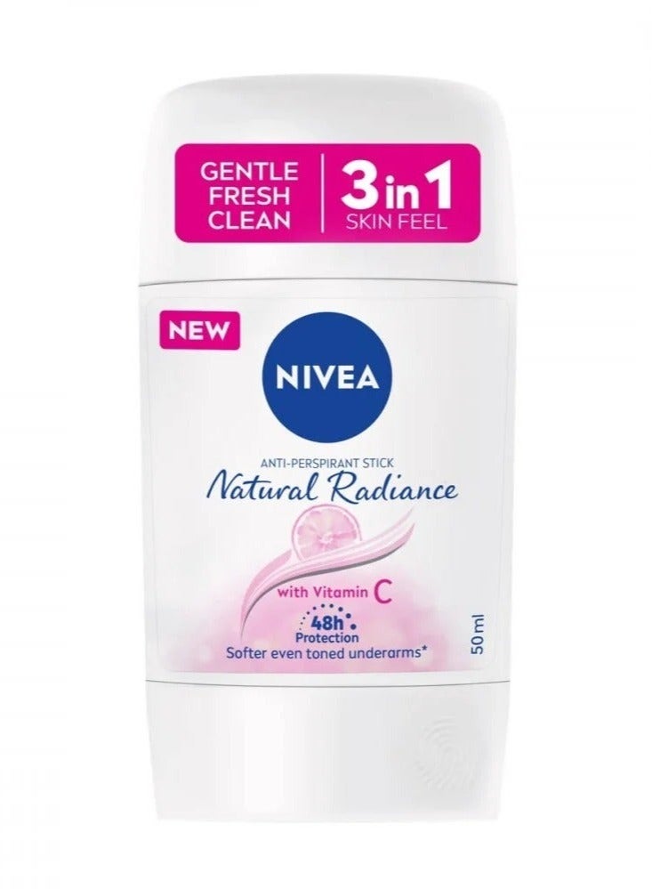 Nivea Nivea Antiperspirant Stick For Women 48h Protection Natural Radiance Vitamin C 50ml - Image 2
