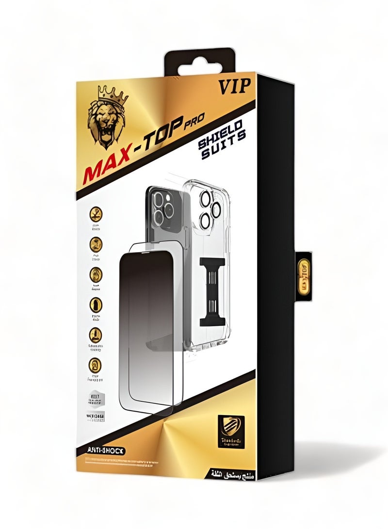 ماكس توب Max Top بكج الحماية الكاملة لـ آيفون 11 بروماكس (iPhone 11 Pro Max) حماية قصوى ضد الخدوش والكسر (10in1) - Image 4
