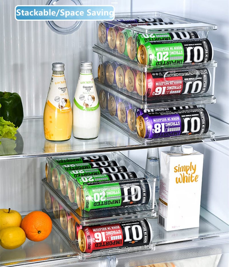 Xicennego 2-Tier Large Stackable Soda Can Organizer For Refrigerator - For Tall Cans Of 500Ml/17Oz - Fridge Can Organizer Dispenser  Beverage Can Holder For Refrigerator  Pantry  Cupboard - Image 4