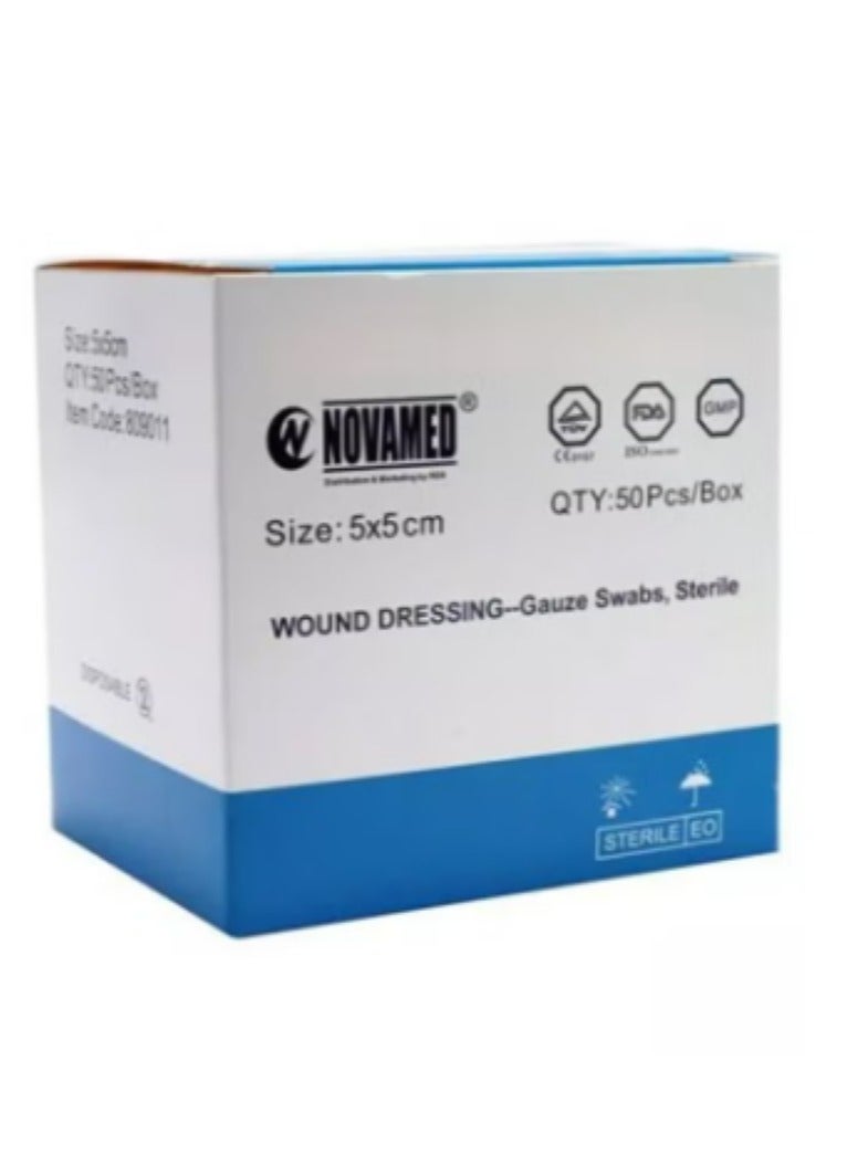 Novamed Gauze Swab 5X5 50Pcs (Sterile / 809011 )