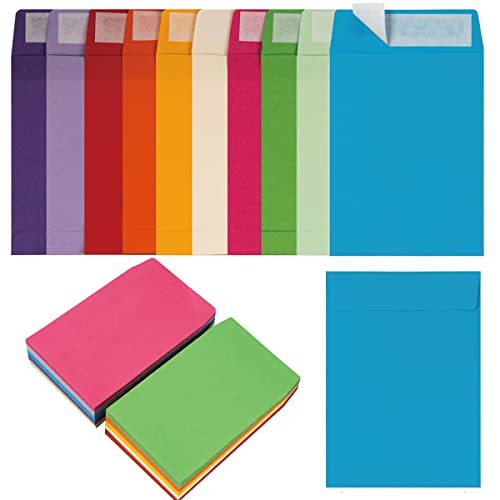 Topeen 100 Pack Seed Envelopes Self-Adhesive Small Coin Envelopes Seed Storage Packets for Garden, Office or Wedding Gift (Colorful, 3 1/4 ×4 1/2 inches) - Image 1