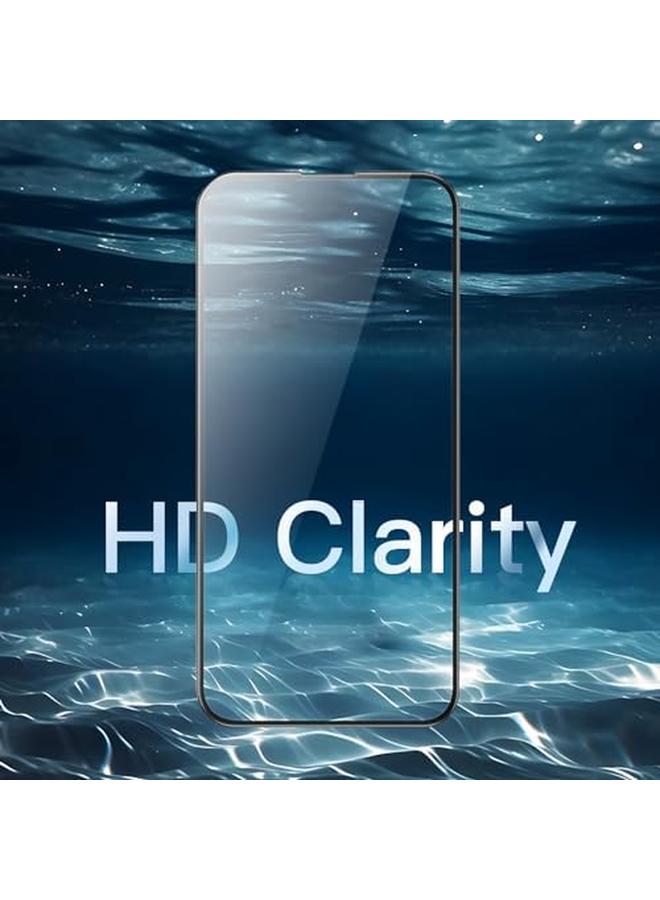 جي تيك واقي شاشة بتغطية كاملة لهاتف آيفون 15 برو ماكس مقاس 6.7 بوصة بحافة سوداء من الزجاج المقوى مع أداة تثبيت سهلة، عبوة من 3 قطع شفافة عالية الدقة - Image 4