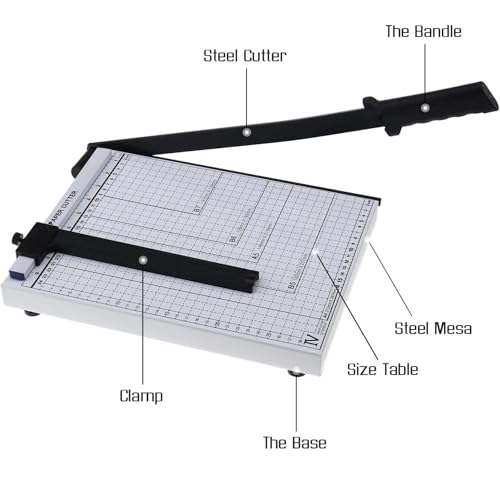 GOLD LEAF A4 Paper Trimmer – 12" Guillotine Cutter with Automatic Clamp, Blade Lock & Metal Base – Cuts Up to 15 Sheets, A4 to B7 Size – Ideal for Office & School Use - Image 2