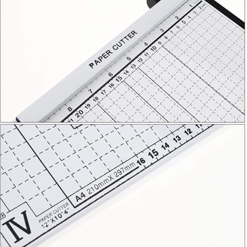 GOLD LEAF A4 Paper Trimmer – 12" Guillotine Cutter with Automatic Clamp, Blade Lock & Metal Base – Cuts Up to 15 Sheets, A4 to B7 Size – Ideal for Office & School Use - Image 5