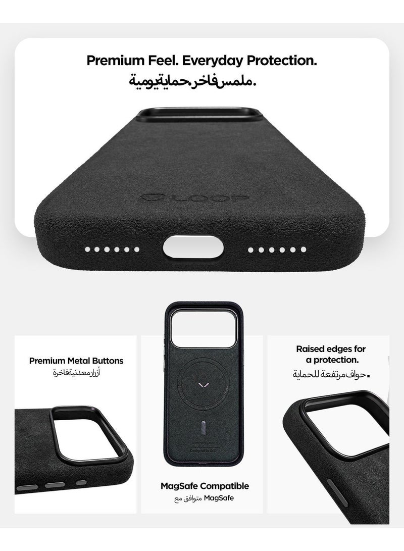 LOOP Alcantara Slim MagSafe Compatible Case for iPhone 18 Pro Max with Metal Buttons - Image 4