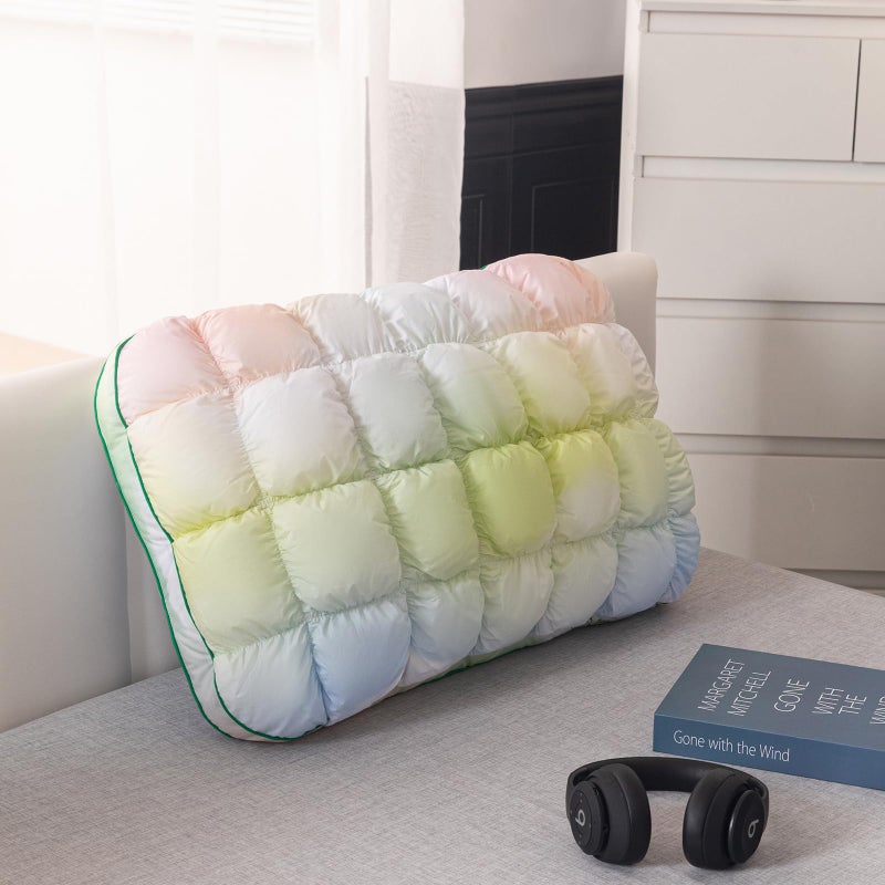 YOUR MOON Fluffy Support Bed Pillow Queen Size, Super Soft Premium Down-Alternative Filling for Sleeping, Luxury Hotel Quality Bed Pillows for Side Sleeper (Rainbow) - Image 1