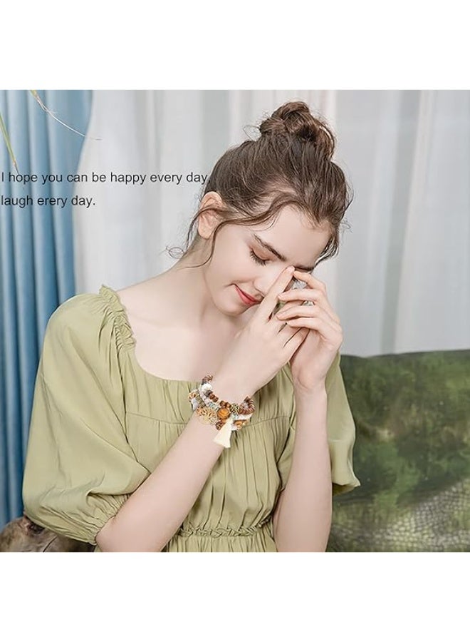 Goolsky سوار متعدد الطبقات من سبائك البوهيمية، مجوهرات يدوية عتيقة للنساء، تطابق مثالي للملابس الكاجوال، مناسب للاستخدام اليومي والحفلات - Image 3