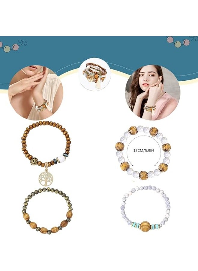 Goolsky سوار متعدد الطبقات من سبائك البوهيمية، مجوهرات يدوية عتيقة للنساء، تطابق مثالي للملابس الكاجوال، مناسب للاستخدام اليومي والحفلات - Image 4