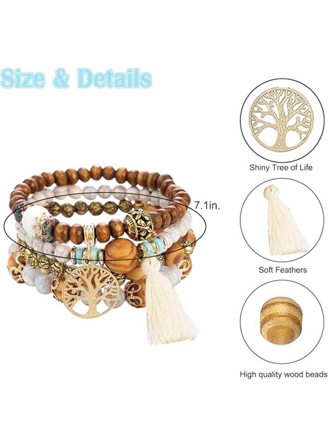 Goolsky سوار متعدد الطبقات من سبائك البوهيمية، مجوهرات يدوية عتيقة للنساء، تطابق مثالي للملابس الكاجوال، مناسب للاستخدام اليومي والحفلات - Image 5