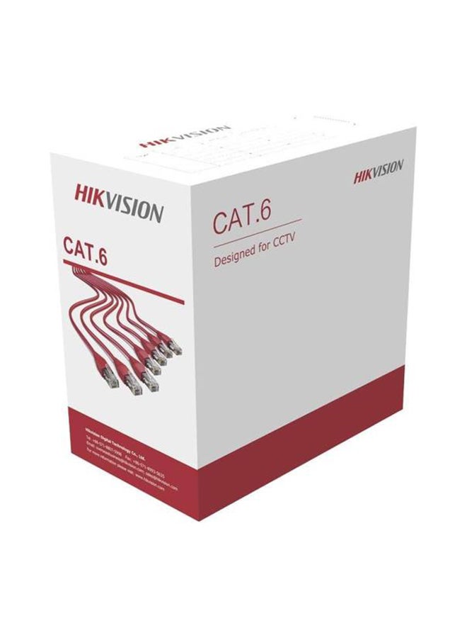 DS-1LN6U-G كابل شبكة CAT6 UTP بطول 305 متر، ناقل حركة ممتاز، مسافة نقل PoE طويلة، متوافق مع RoHS 2.0، مصمم لكاميرات المراقبة، 305 متر | DS-1LN6U-G