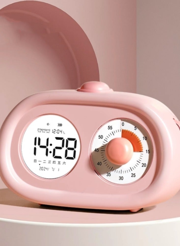 Elementary School Children's alarm clock Timer Time Management Autonomic Artifact Learning Alarm Clock For Special Use【Cherry Blossom Pink】