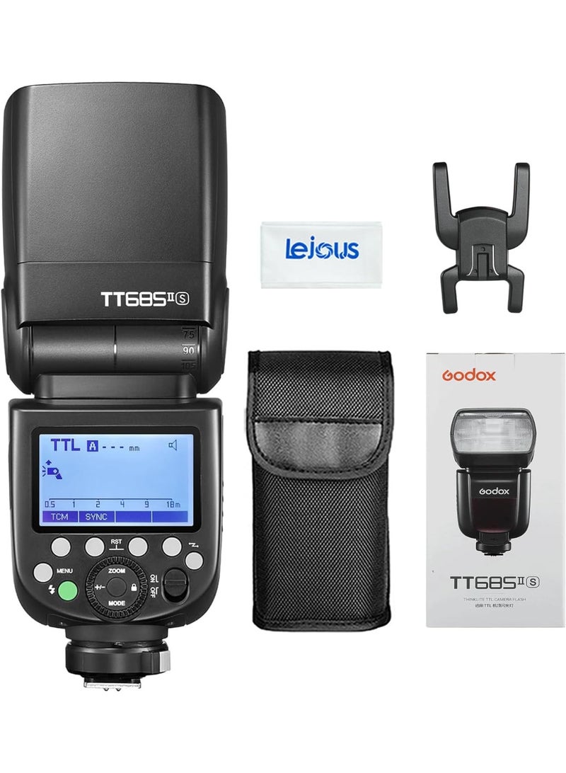 جودوكس فلاش Godox TT685II-S TTL لكاميرات سوني – تزامن عالي السرعة ونظام لاسلكي X، باللون الأسود - Image 1