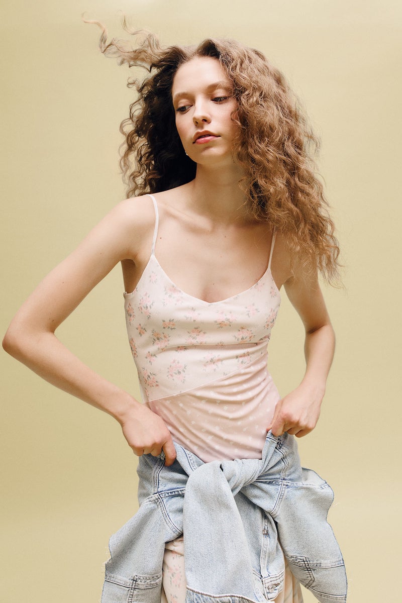 DeFacto Pink Woman Asymmetric V-Neck Tulle Midi Dress Casual - Image 4
