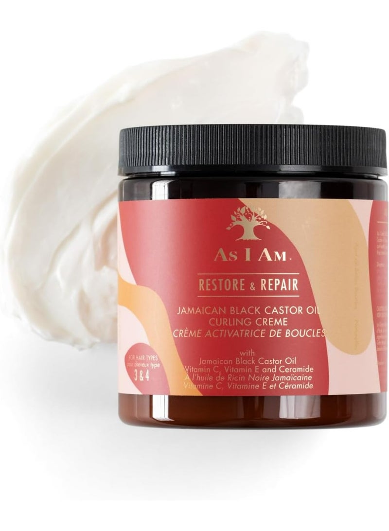 آز أي آم كريم تجعيد الشعر ريستور آند ريبير بزيت الخروع الأسود الجامايكي 227 جرام
