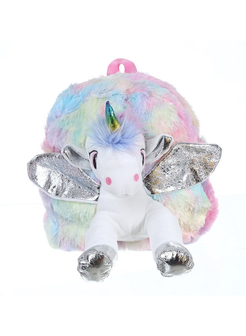 LIMOS kids Unicorn plush backpack cute cartoon Soft travel casual Schoolbag Leisure Bag - Image 1