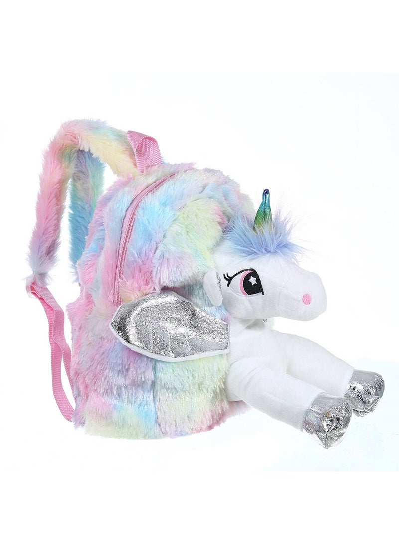 LIMOS kids Unicorn plush backpack cute cartoon Soft travel casual Schoolbag Leisure Bag - Image 3