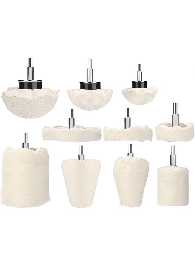 KASTWAVE Buffing Pads Polishing Wheel Kits, Buffing Wheel For Drill For Metal Aluminum Stainless Steel Chrome Wood Plastic Ceramic Glass Woods Fabric Cotton Machine Jewelry (10 Pcs)  - Image 1