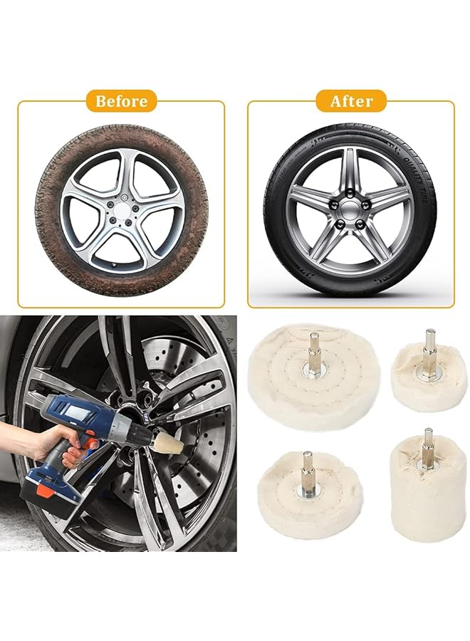 KASTWAVE Buffing Pads Polishing Wheel Kits, Buffing Wheel For Drill For Metal Aluminum Stainless Steel Chrome Wood Plastic Ceramic Glass Woods Fabric Cotton Machine Jewelry (10 Pcs)  - Image 3