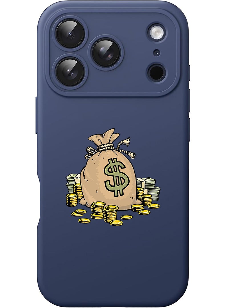 Theodor Protective Slim Fit Case Liquid Silicone Cover with Full Body Protection Anti-Scratch Shockproof Case For Apple iPhone 17 Pro (Blue) Dollar bag - Image 1