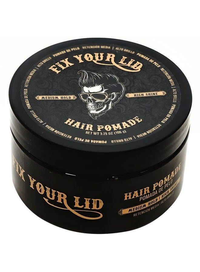 FIX YOUR LID مستحضر تصفيف الشعر للرجال - مستحضر قائم على الماء مع تثبيت متوسط ولمعان عالي - يناسب جميع أنواع وأشكال شعر الرجال - سهل الغسل - 3.75 أونصة - Image 1