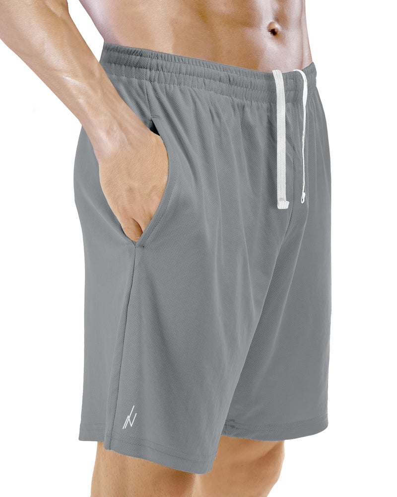 NY Threads 5 Pack Men's Athletic Shorts Quick Dry Loose-Fit Lightweight Running Workout Gym Shorts with Pockets, Medium, Black/Black/Navy/Dark Grey/Medium Grey - Image 2