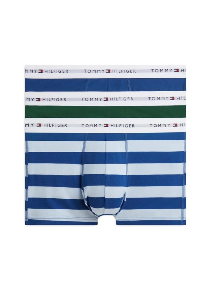 TOMMY HILFIGER 3-Pack Signature Logo Waistband Print Trunks - Image 1